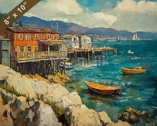 Monterey with Cannery Row oil painting 8x10 Print