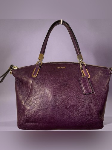 COACH Plum Leather Satchel Handbag