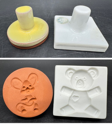 Vintage Rycraft Mouse & Buckingham Galleries Teddy Bear Cookie Stamp Presses
