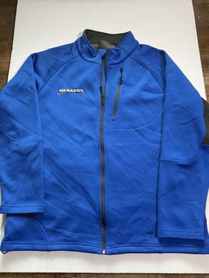 Menards official employee blue and gray full-zip softshell jacket Size XL