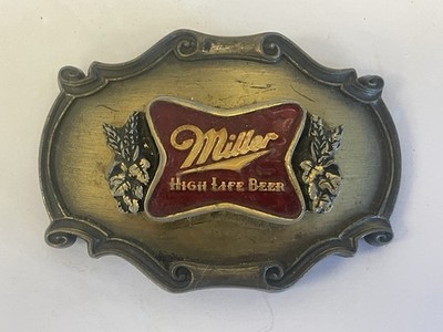 Miller High Life  Beer Vintage Belt Buckle Preloved Made in USA RAINTREE 1978