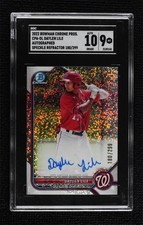 2022 Bowman Chrome Prospect Speckle Refractor Daylen Lile SGC 9 MINT Auto 0l6e