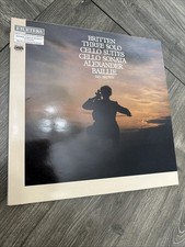 Benjamin Britten Three Solo Cello Suites Alexander Baillie 2 LP Set NM 1985