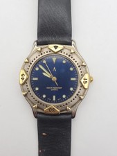 Orologio Avon Uomo Analogico Quarzo Tono Argento Quadrante Blu Nuovo Batteria Funzionante
