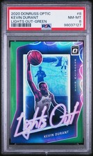 2020 PANINI DONRUSS OPTIC LIGHTS OUT GREEN #8 KEVIN DURANT 1/5 PSA 8