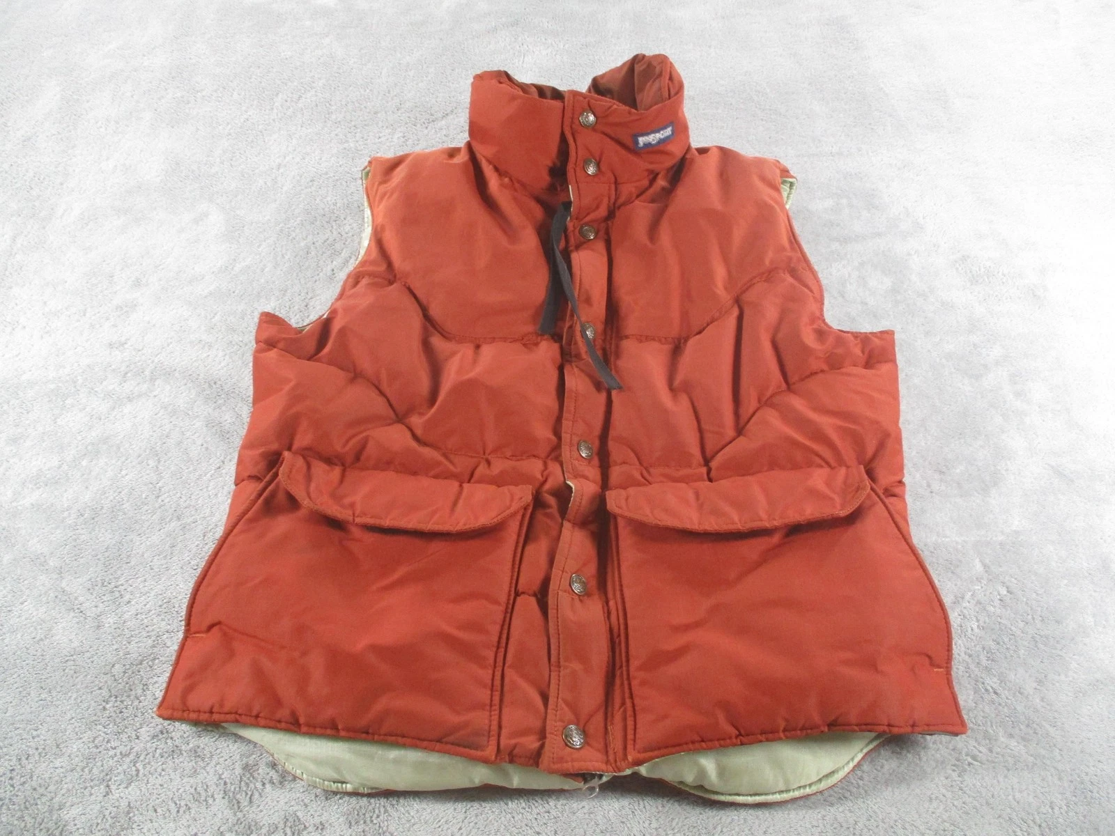 Vintage JanSport Vest Mens Large Orange Quilted Puffer Insulated Outdoor Hiking