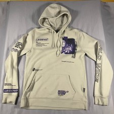 Brooklyn Cloth Graphic Hoodie Sweatshirt Mens Size M Beige Legend World Wide
