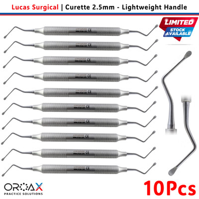 OROAX Lucas Curette 2.5mm Surgical Bone Spoon Cucharilla De Lucas