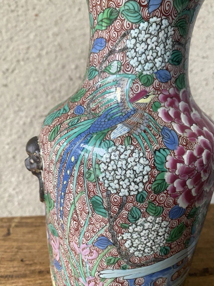 Paire De Vases Balustres En Porcelaine Émaillée Chine - Photo 2/4