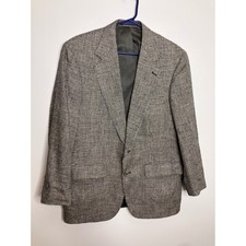 Southampton Bremer Blazer Mens 38S Black Silk Houndstooth Sport Coat Excellent