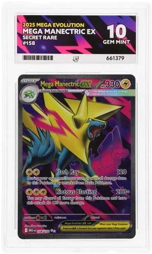 2025 Pokemon Mega Manectric ex #158 Mega Evolution Secret Rare ACE 10