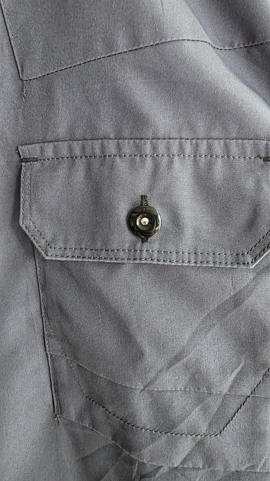 G-Star RAW Navy Work Shirt Button Front Long Sleeve Utility Pockets M 16.5" image 4