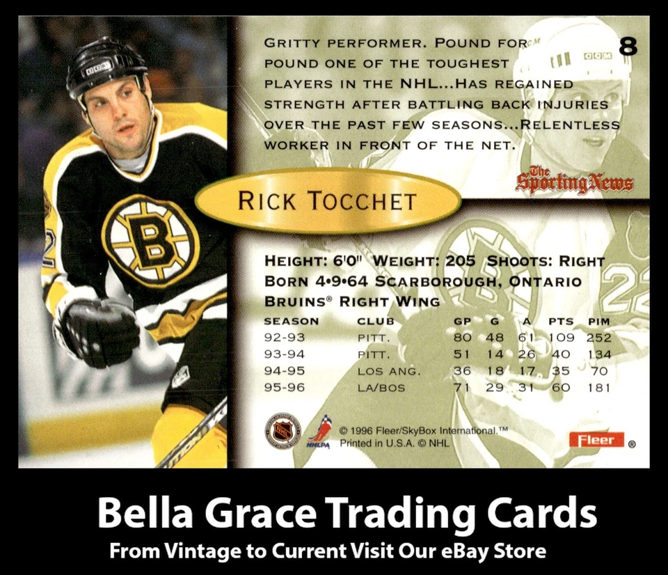 1996-97 Fleer Bill Ranford #7 Boston Bruins NHL Hockey - Image 2 of 2