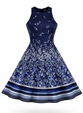 Maggy London Womens Blue Floral Sleeveless Dress Size 8