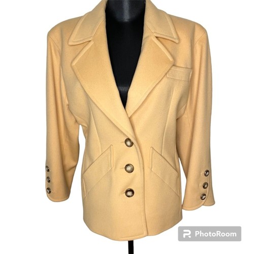 Yves Saint Laurent Rive Gauche, Giacca blazer vintage Saint Laurent Rive Gauche lana YSL giallo ambra taglia Fr 42