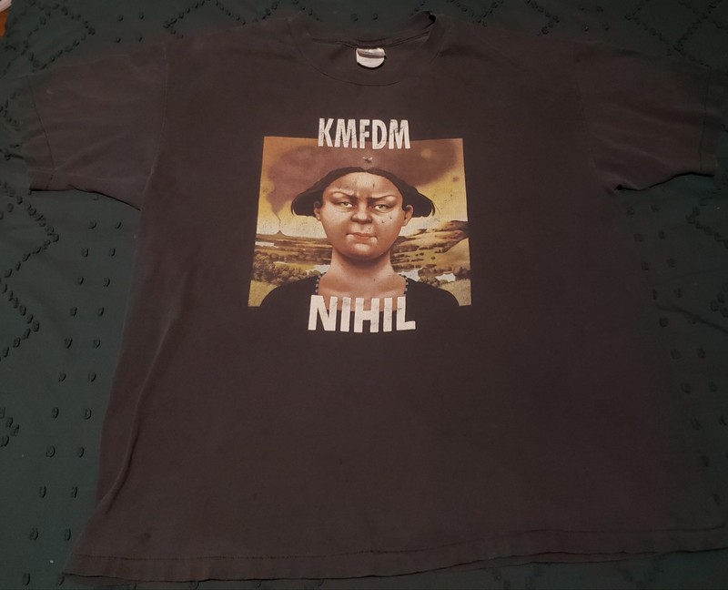 RARE Men's VTG 90s KMFDM Nihil  Album TShirt Sz XL Original Owner