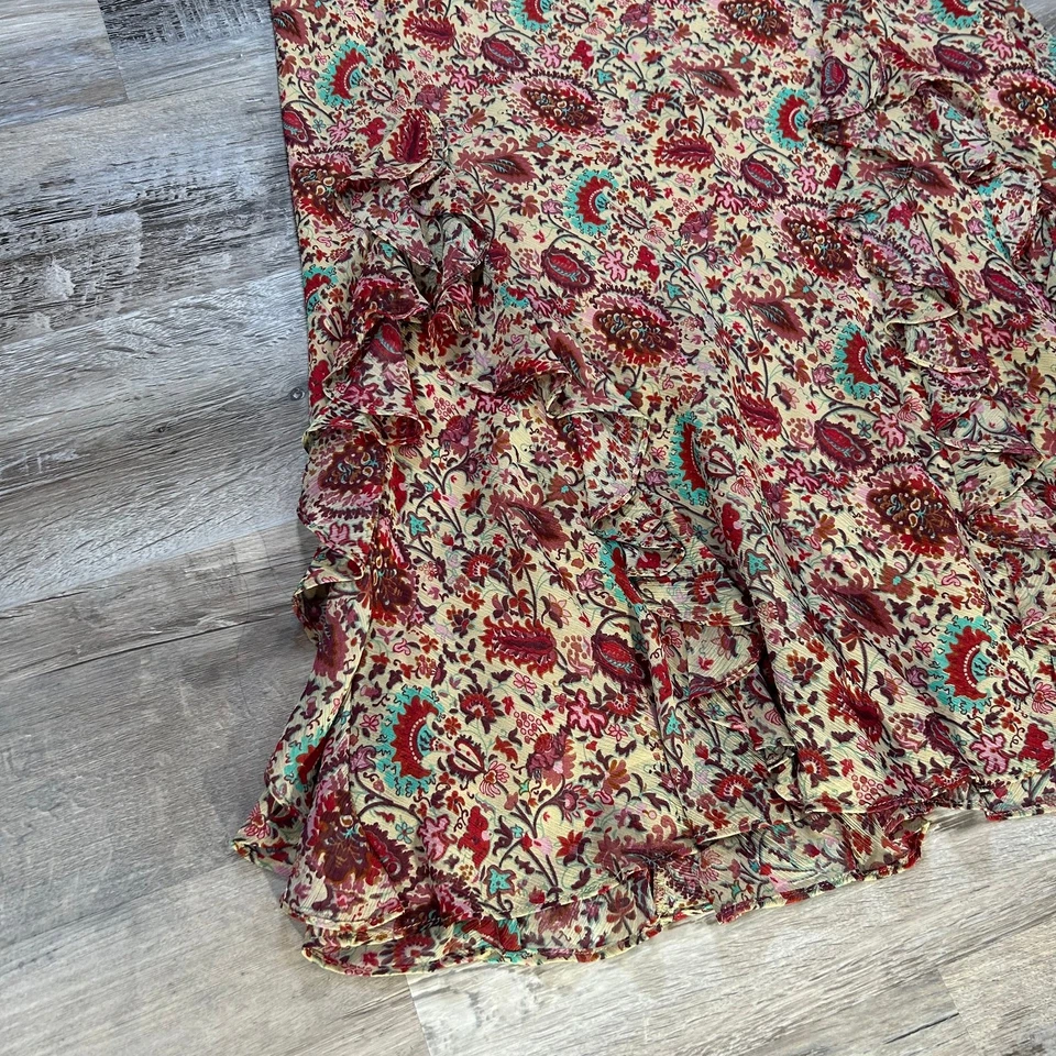 Falda midi floral con volantes vintage Y2K talla M nueva con etiquetas Foto 2 de 4
