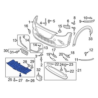 For Mazda CX-3 2016-2021 Mazda DH4J5611Y Front Bumper Splash