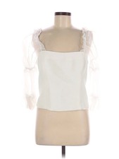 NWT Amanda Uprichard Women Ivory Sleeveless Blouse L