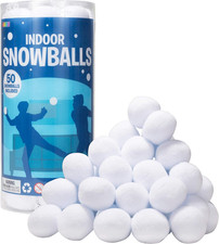 Indoor Snowball 2.8 In 50 Pack, Fake Snowballs for Kids Fight Game Toy Set