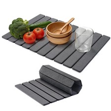 Large Stone Dish Drying Mat for Kitchen Counter 24" 16" Collapsible