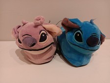 Disney STITCH  ANGEL Slippers Plush Soft Slippers Big Kids Size 2/3 NWT NEW
