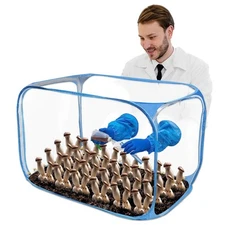 Mushroom Still Air Box 35.5x23.5x23.5 inches, Collapsible Mushroom Grow Bags,...