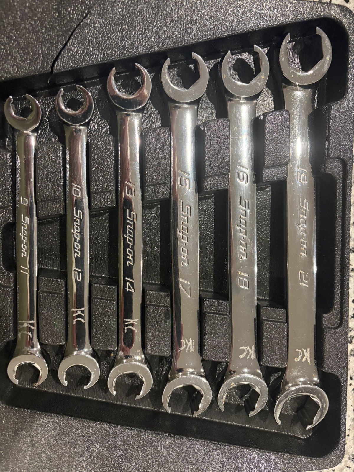 Snap On RXFMS606B 6pc Metric Flank Drive Flare Nut Line Wrench Set 9-21mm