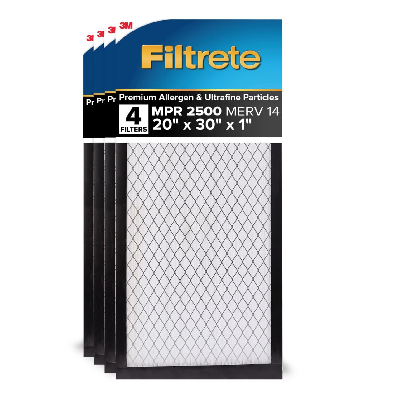 Filtrete 20x30x1 AC Furnace Air Filter, MERV 14, MPR 2500, 20x30x1, White 