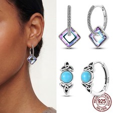 MULA Optional 925 Sterling Silver Hoop Earrings CZ Butterfly Moon Women Jewelry