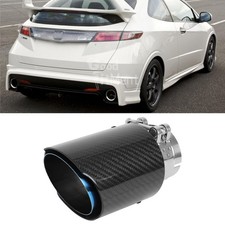 2.5" Inlet 3.5" Outlet Carbon Fiber Exhaust Trim Pipe Tip For Honda Civic Type R