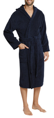 Schiesser Essentials Herren Bademantel mit Kapuze 128546