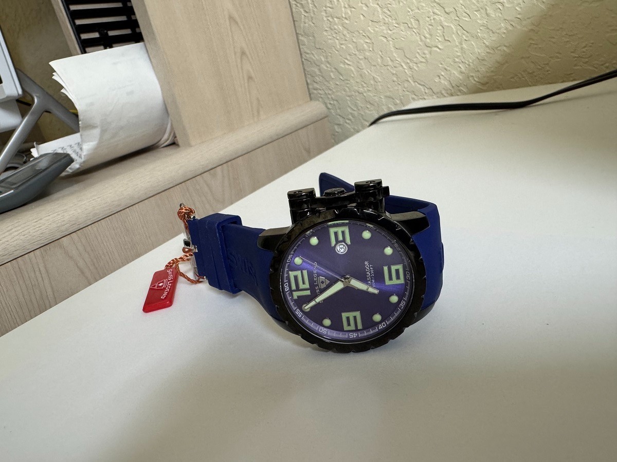 Men's Swiss Legend SL-30021 Ambassador blue dial Watch 45mm | eBay