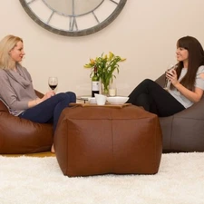 Footstool Moroccan Brown Ottoman Handmade Genuine Unstuffed New Classic 30'' Pou