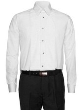 Gentlemens Collection Men's Wing Tip Collar 1/4 inch Tuxedo Shirt - CLEARANCE