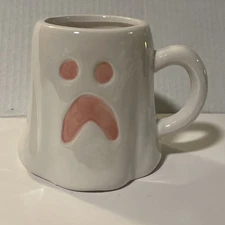 Transpac Ceramic Pink Ghost Mug Halloween New
