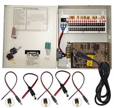 Evertech 16 Channel 12 Volt DC Output CCTV Distributed Power Supply Box for...