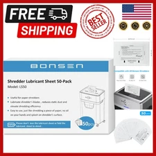 50 Count Shredder Lubrication Sheets - Cross Cut & Micro Cut Compatible