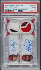 2024 Topps Dynasty Dual Autographed Patch Mike Trout Albert Pujols 1/5 PSA 9