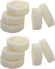 10 Pcs White Natural Loofah Slices for Soap 1 Count Pack of 10 ,