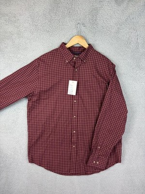 Croft & Barrow Shirt Mens Large Red Check Twill Long Sleeve Button Down Casual