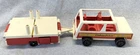 Vintage Fisher Price Little People Play Family Car & Pop Up Camper 1979 #992