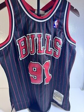 Dennis Rodman Chicago Bulls Mitchell Ness Jersey Mens Medium Black 95/96