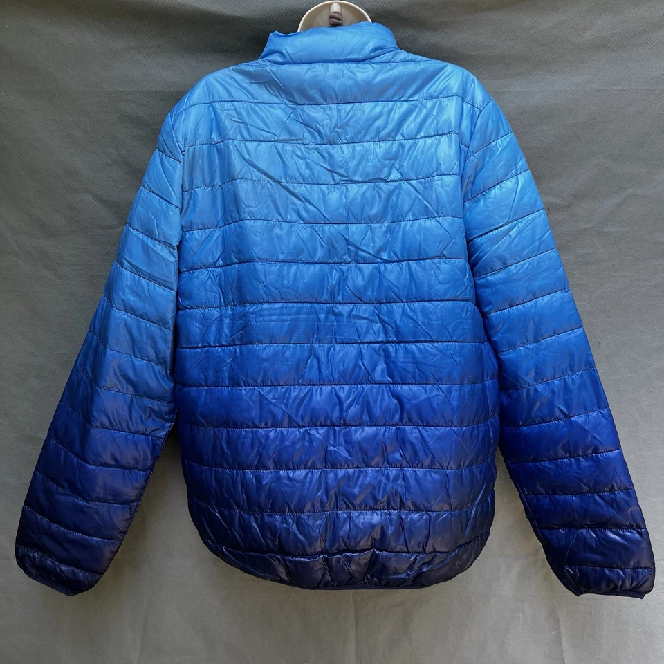 Abrigo Chaqueta Jackson Hole Talla Mediana Azul Ombre Puffer Cremallera Completa Foto 2 de 4