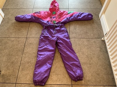 Vintage Trespass All In One Damen Skianzug Gr. M 90er Jahre lila 