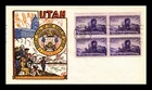 US COVER UTAH CENTENNIAL FIRST DAY ISSUE SCOTT 950 BLOCK OF 4 ZOO-BAY CACHET