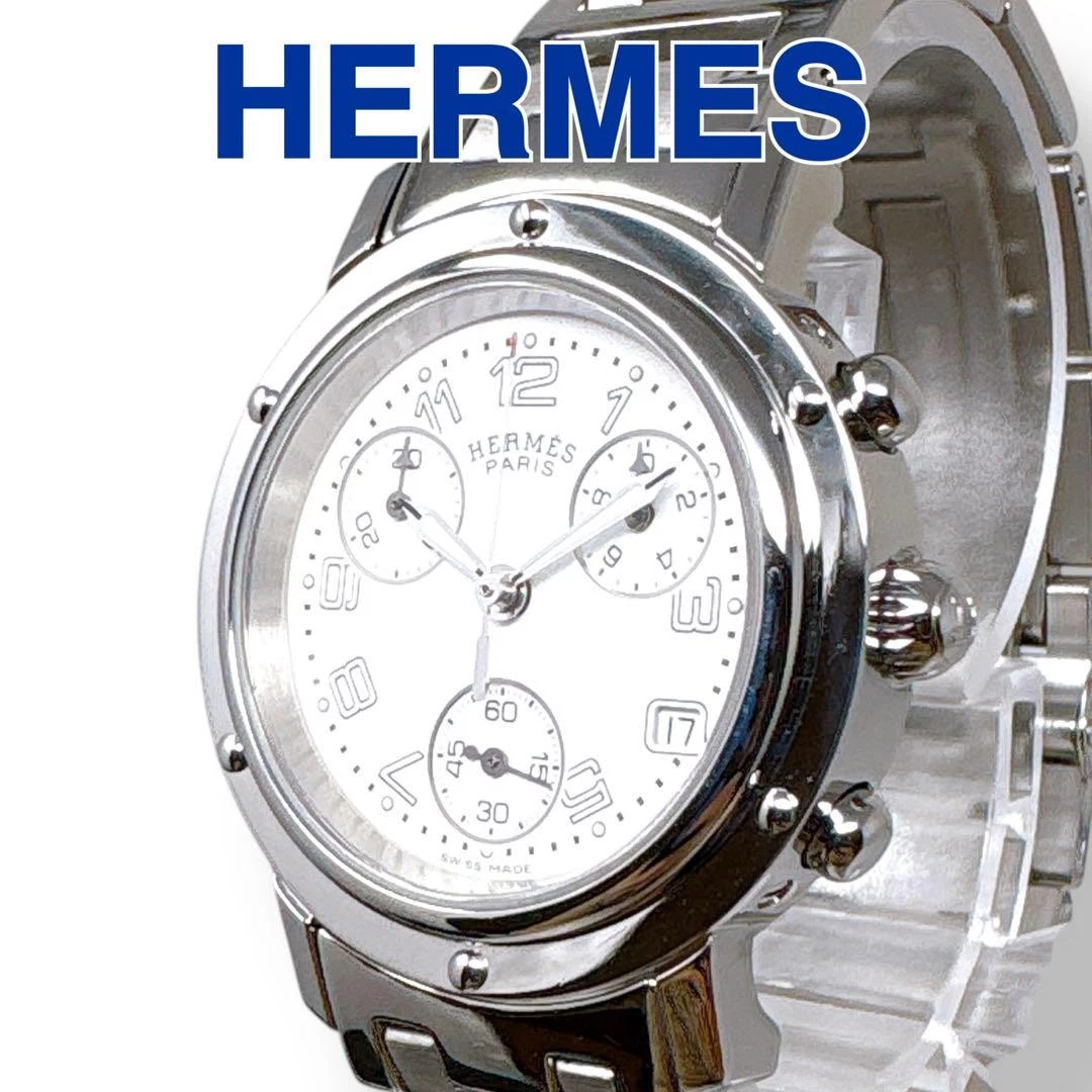 HERMÈS Orologio donna Hermes Clipper CL1.310 cronografo bianco quasi mai
