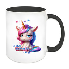 Lustige Einhorn Tasse mit frechem Spruch,  verschiedene Farben A6640