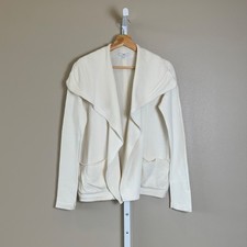 Women  s GAP Ivory Cream Shawl Collar Open Front Cardigan Sweater, SMALL