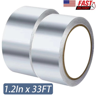 #ad 2 Pcs Aluminum Foil Tape 1.2in x 33FT Heat Resistant Tape Insulation Ductwork $7.79